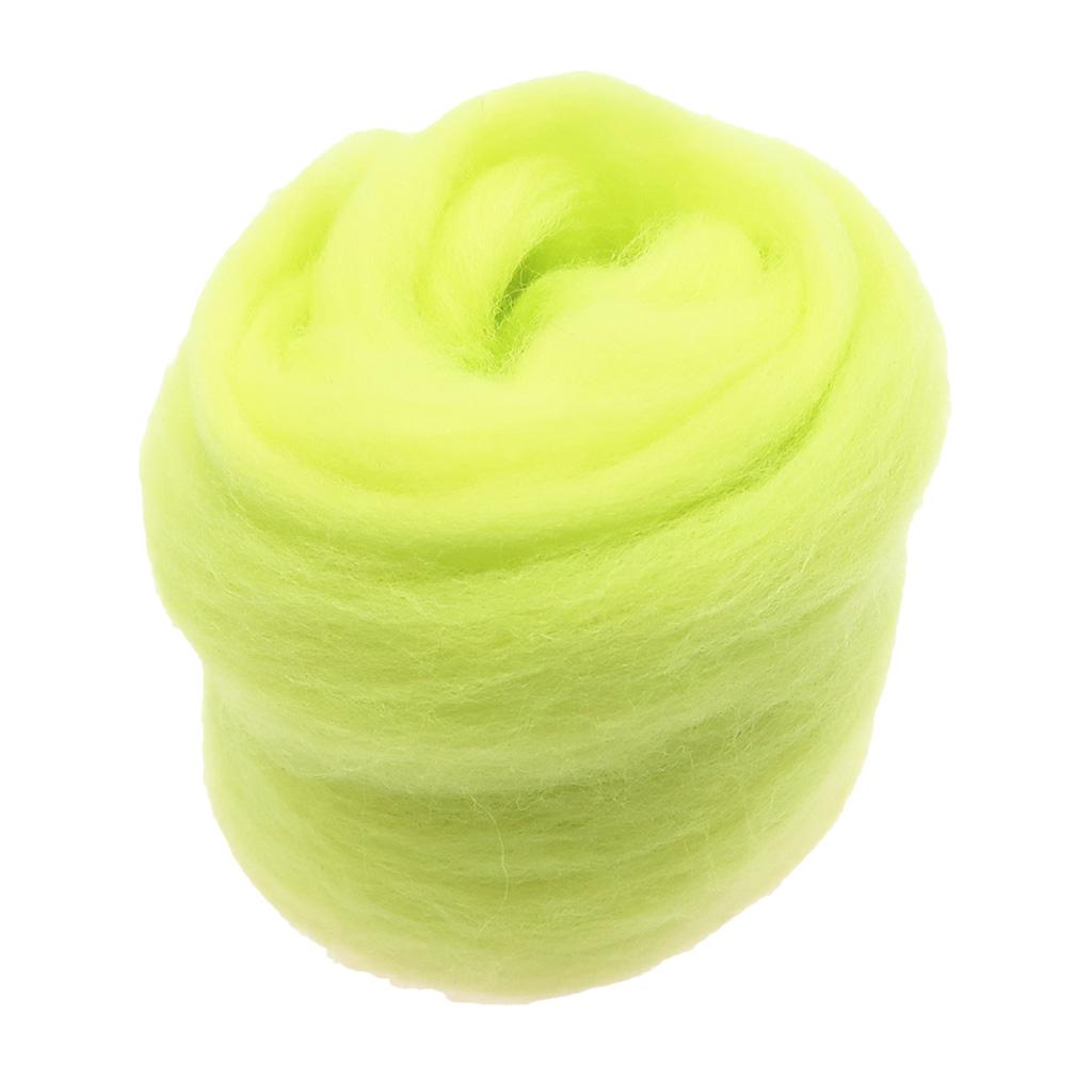 10g Handmade Wool Top Fibre Roving For Needle Felting Materials Yellow