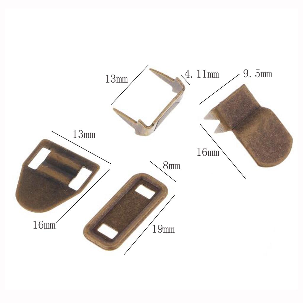 20 Sets Copper Sewing Hooks and Eyes Closure for Trousers and Skirt Bronze