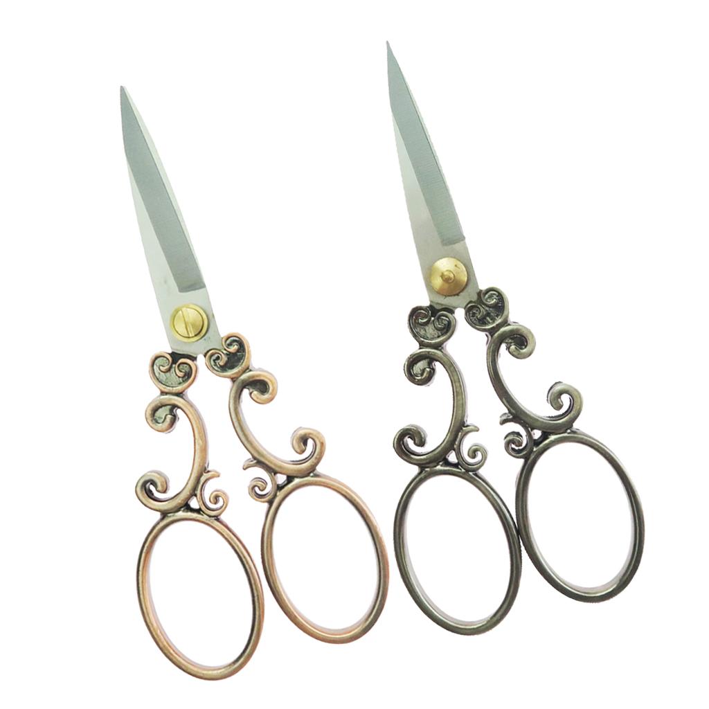 2pcs Vintage Flower Sewing Embroidery Scissors Cross Stitch Tool