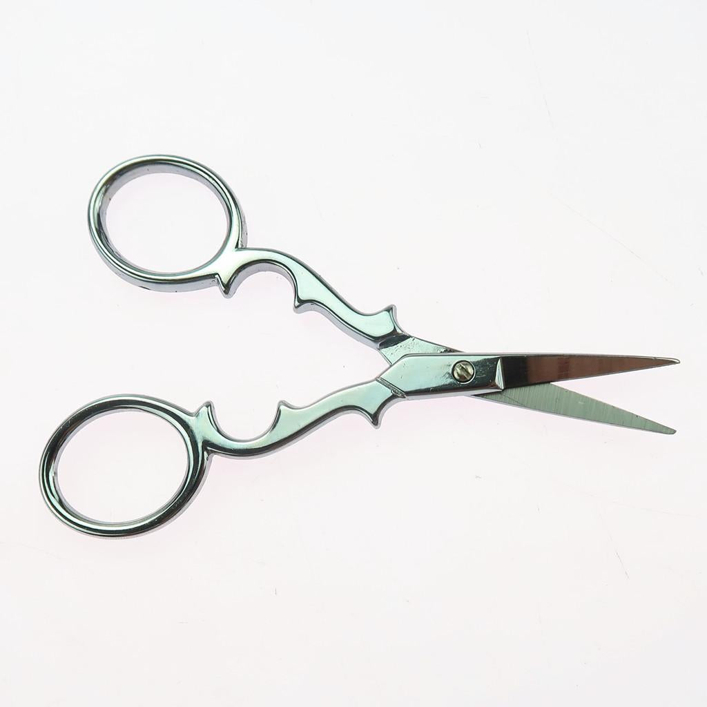 Vintage Gourd Shape Sewing Embroidery Scissors Cross Stitch Tool Silver