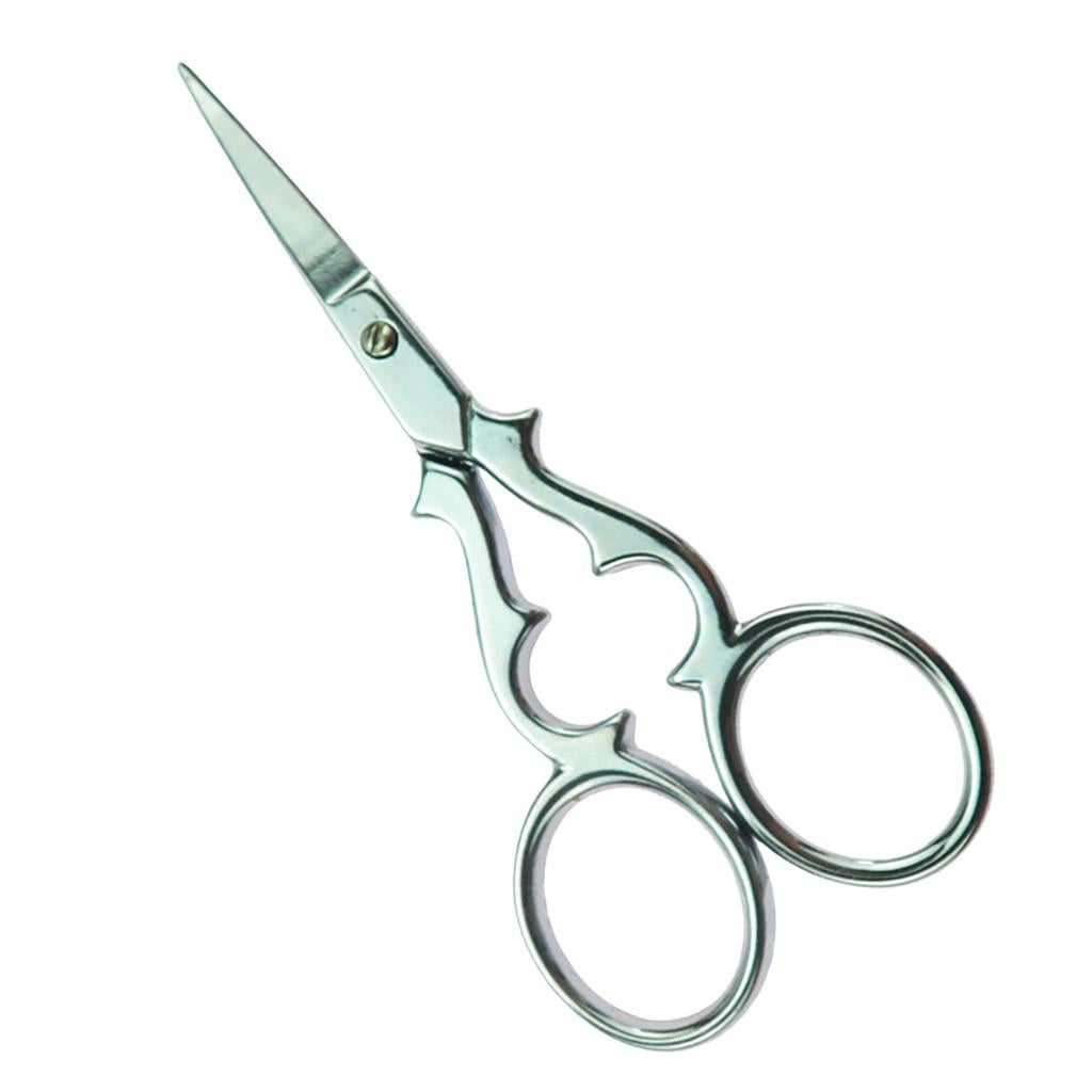 Vintage Gourd Shape Sewing Embroidery Scissors Cross Stitch Tool Silver