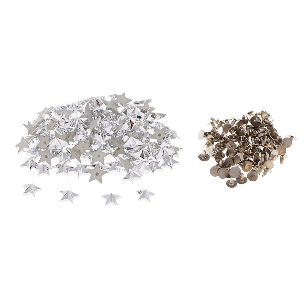 100 Set Plastic Star Press Studs Rivets Snap Fasteners for Leather Craft 9mm