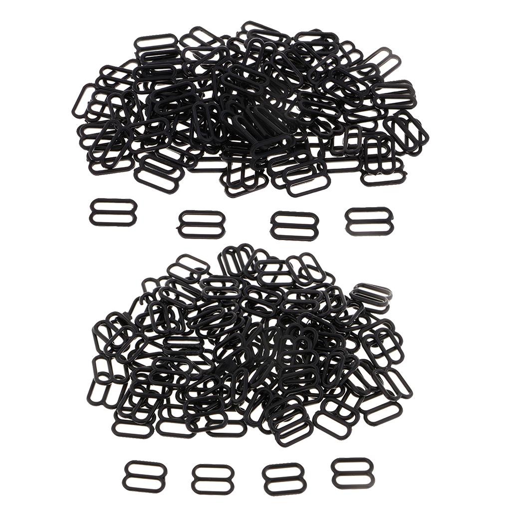100Pc Nylon Bra Strap Buckles Sliders Hooks 8 Lingerie Sewing Fasteners 10mm