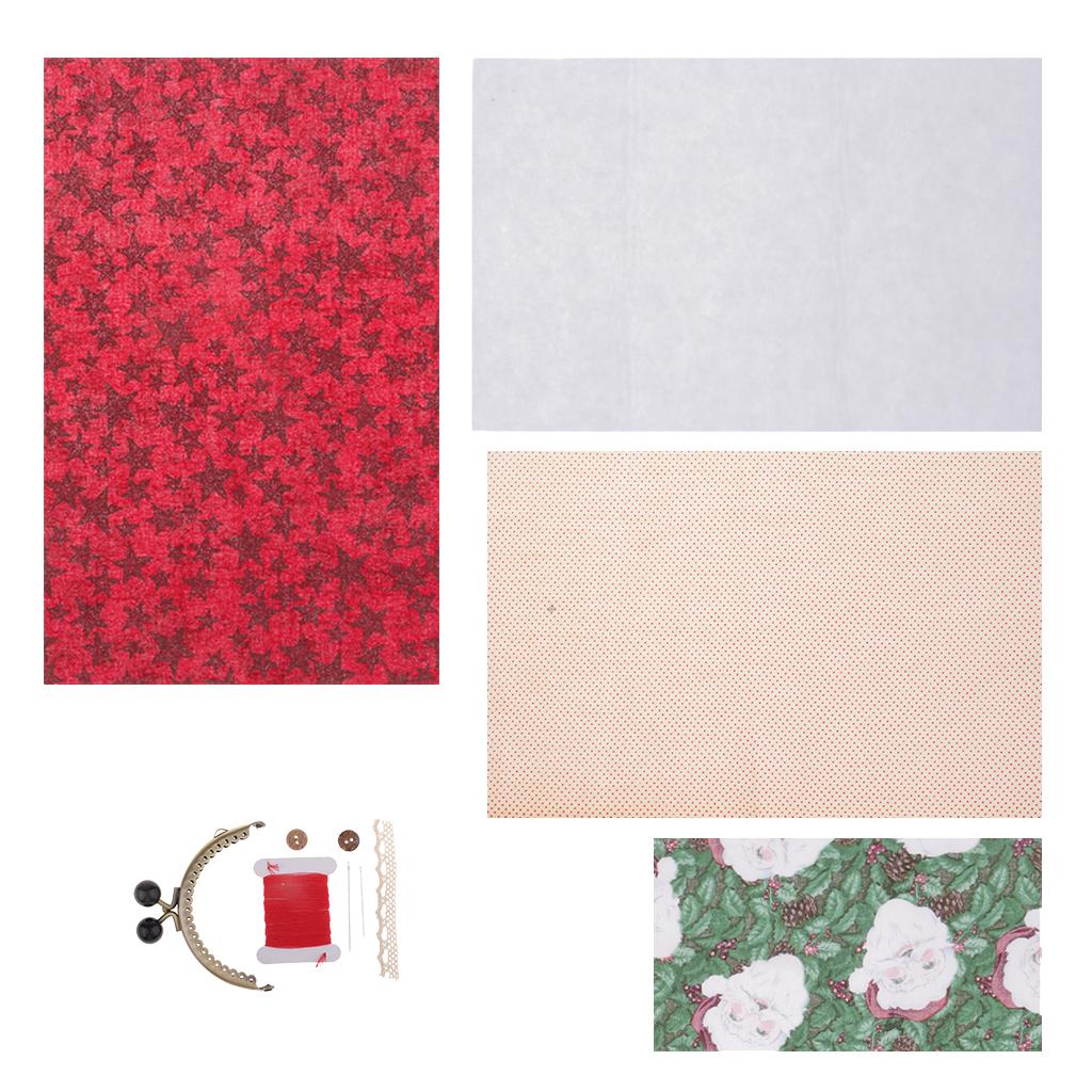 DIY Purse Sewing Material Handmade Fabric Bag Embroidery Kit Red