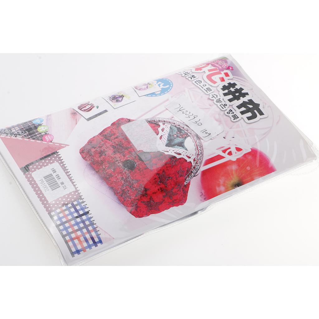 DIY Purse Sewing Material Handmade Fabric Bag Embroidery Kit Red