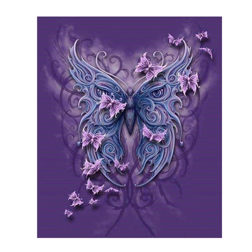 Full Drill Diamond Painting Animal Pictures for Home Decor Purple Butterfly