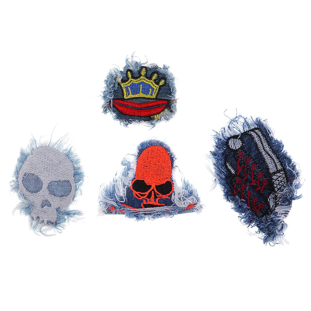 4 Pieces Embroidered Sew-on Patches Cloth Sticker for Clothes Hat Bag Repair