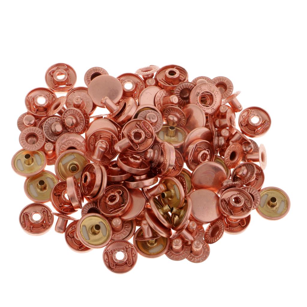 30 Sets Metal Fasteners Snap Rivets Buttons for Leather Crafts Copper