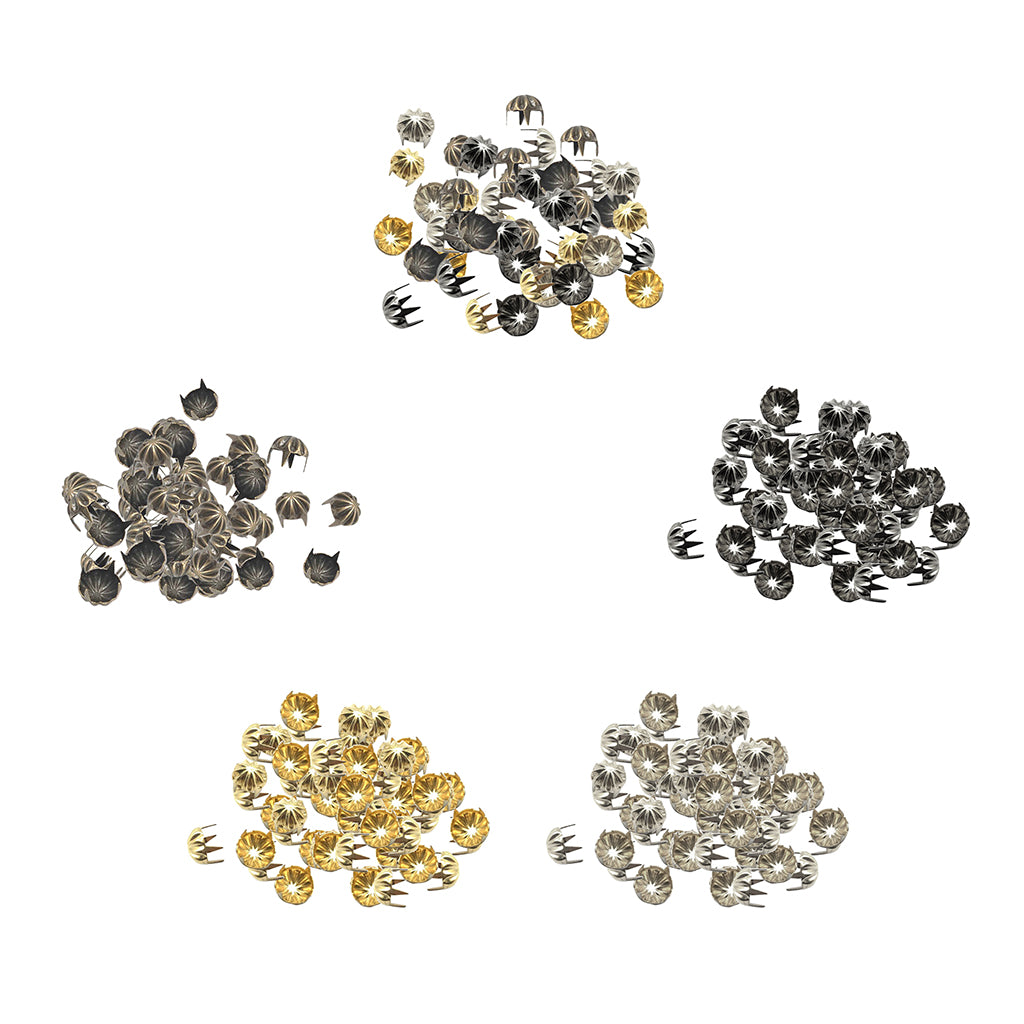 50pcs Pumpkin Studs Metal Claw Nailhead Punk Stud Rivet Spikes Gold