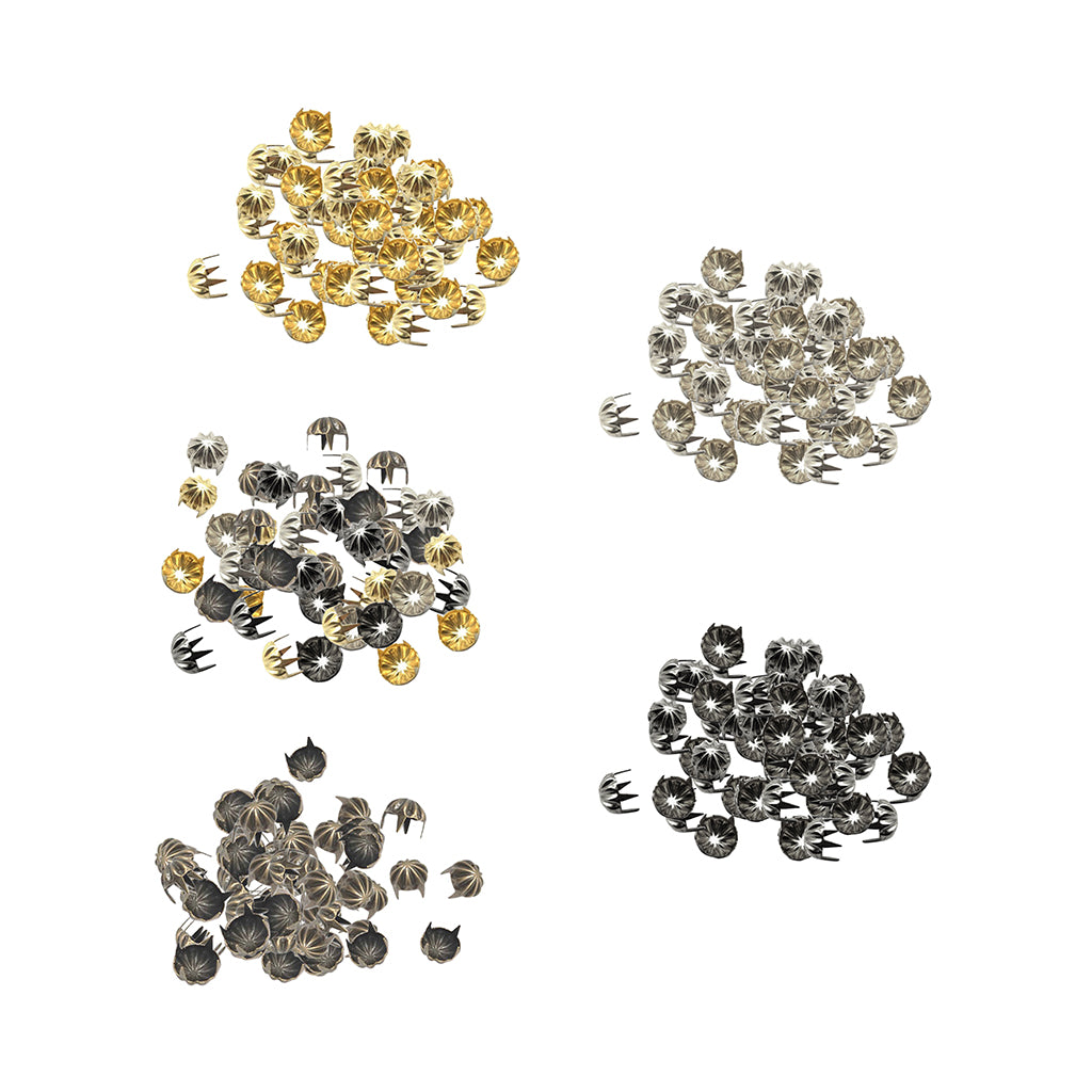 50pcs Pumpkin Studs Metal Claw Nailhead Punk Stud Rivet Spikes Gold