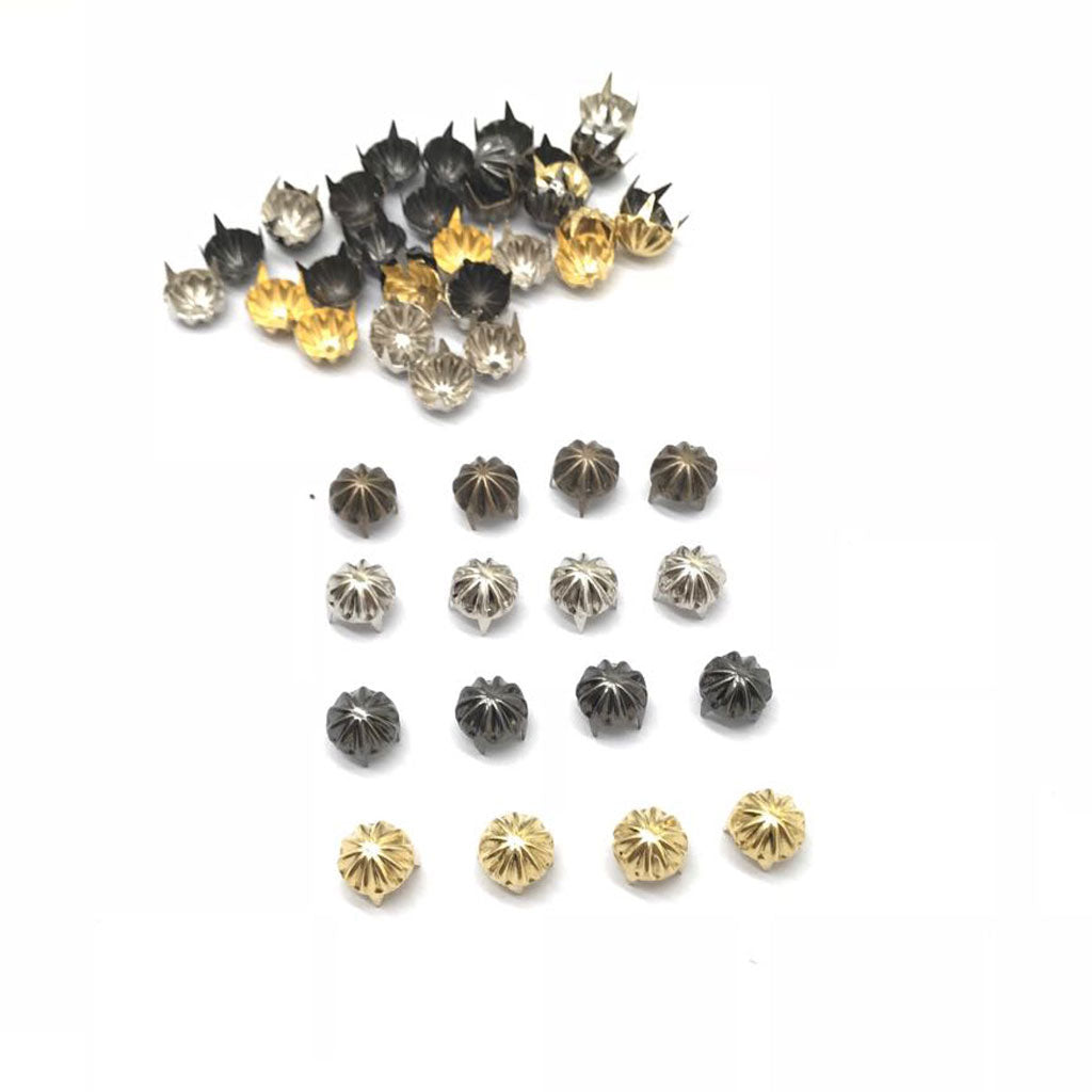 50pcs Pumpkin Studs Metal Claw Nailhead Punk Stud Rivet Spikes Random Mixed