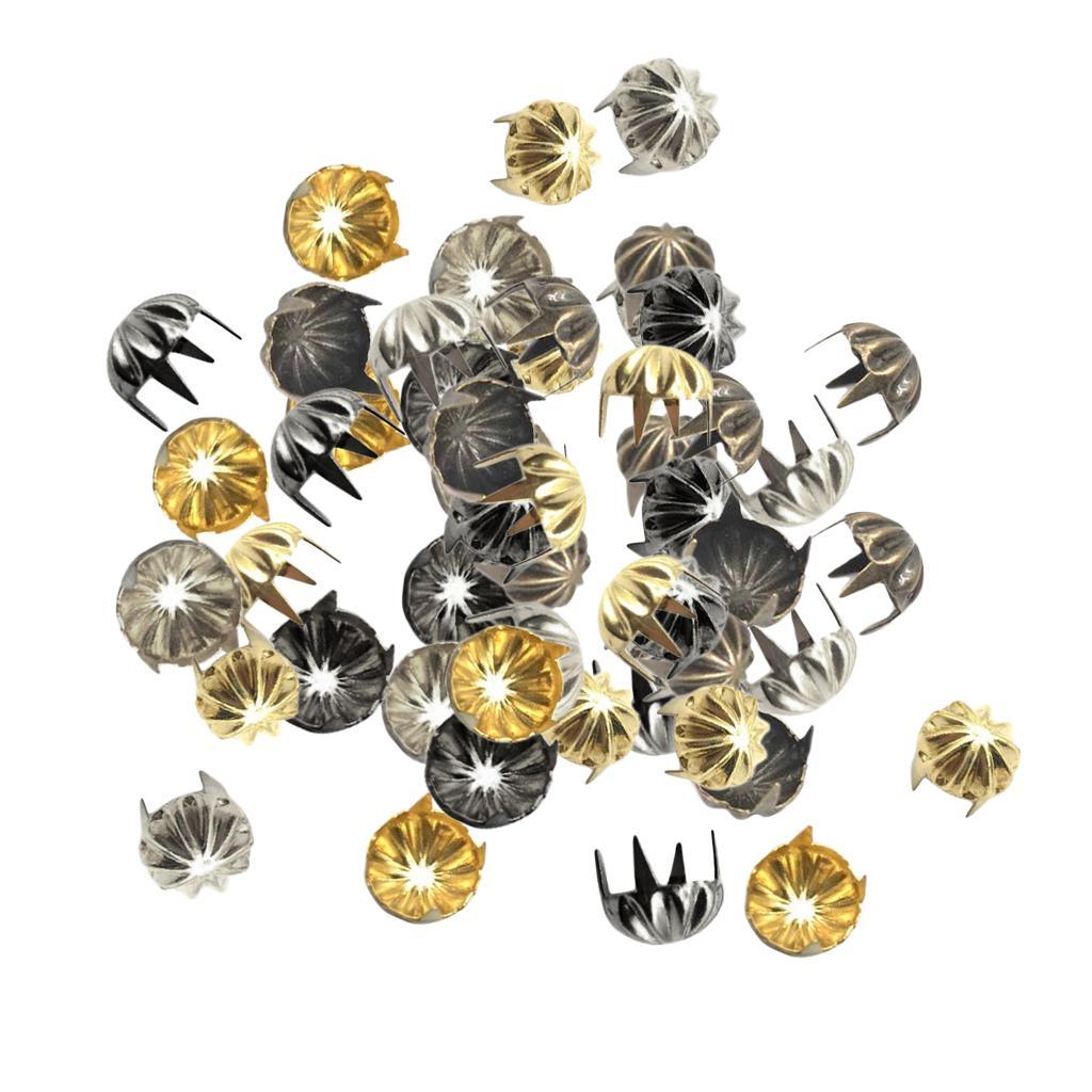 50pcs Pumpkin Studs Metal Claw Nailhead Punk Stud Rivet Spikes Random Mixed