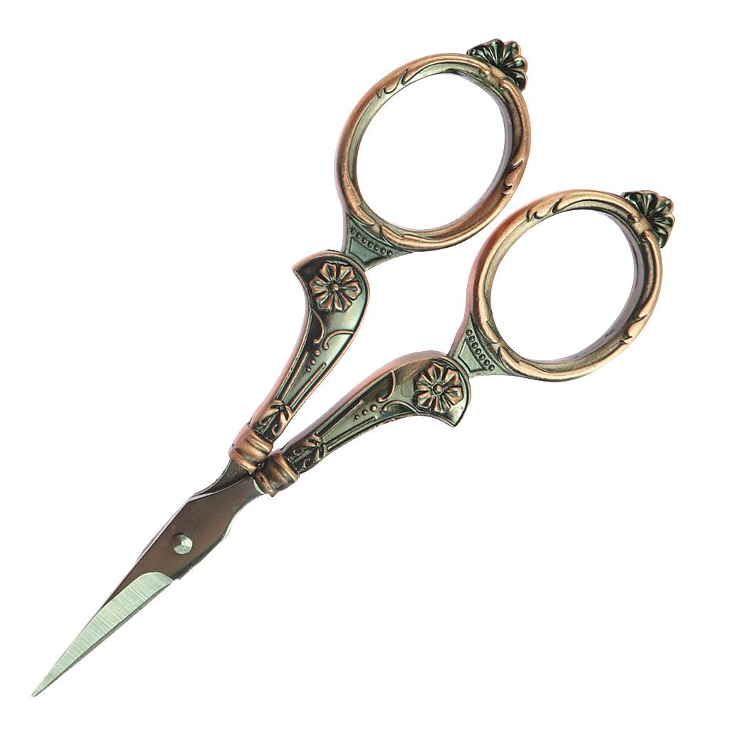 1 Piece European Vintage Style Stainless Steel Tailor Scissors Copper