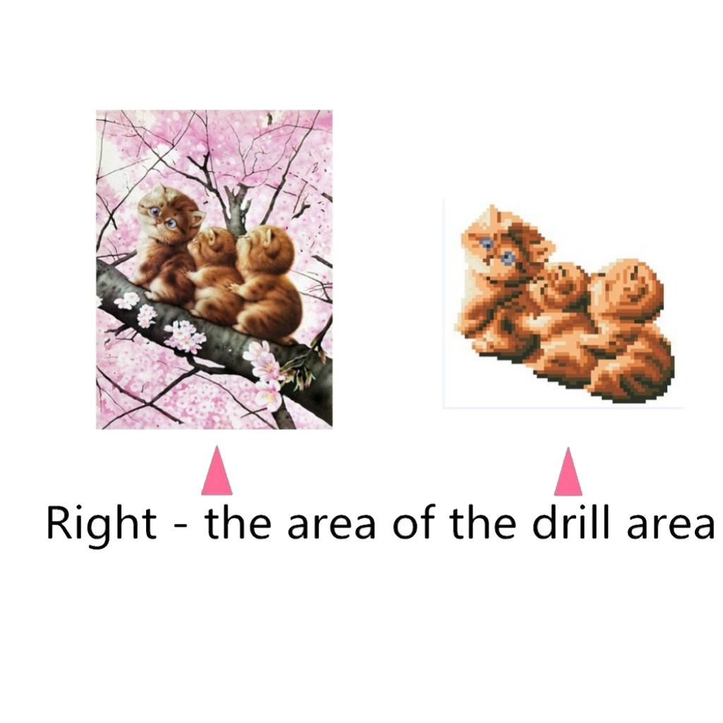 5D DIY Diamond Painting Cute Three Cat with Cross Stitch Kit for Home Decor