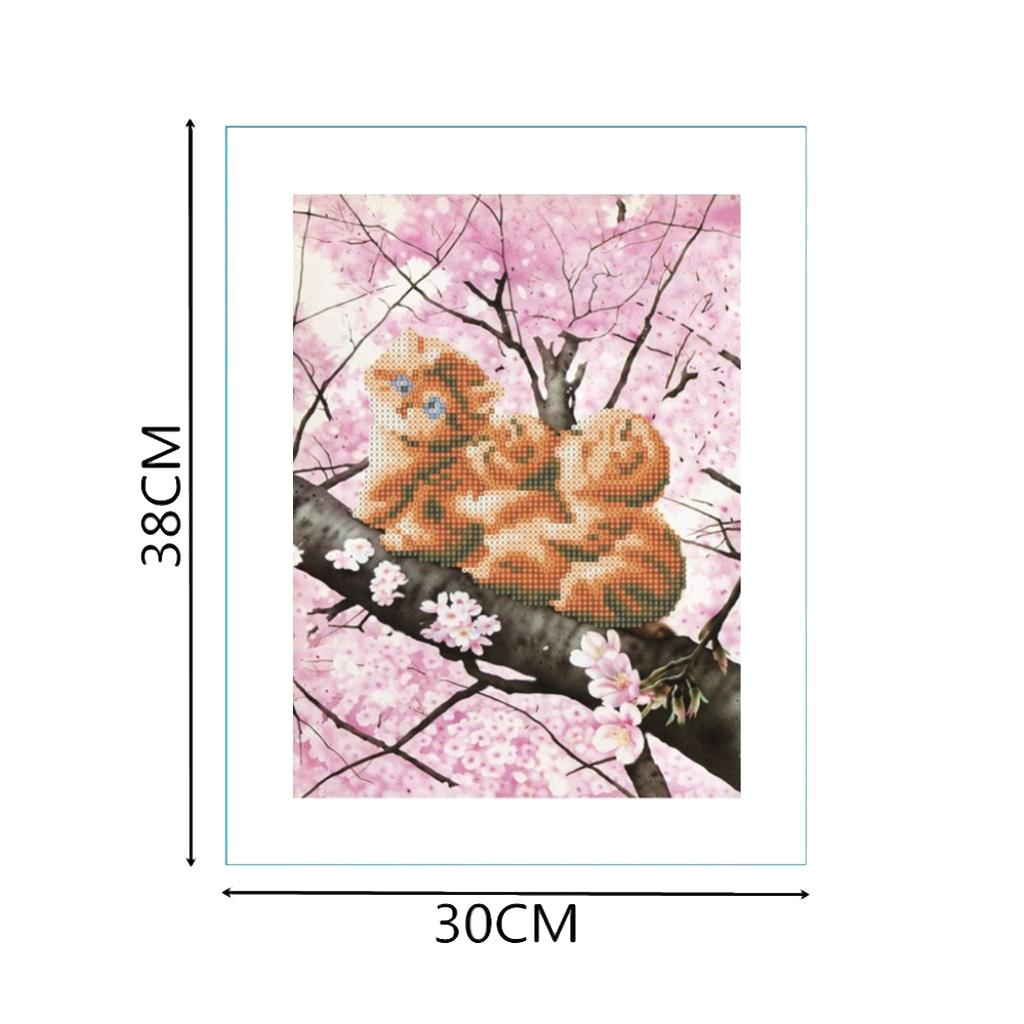 5D DIY Diamond Painting Cute Three Cat with Cross Stitch Kit for Home Decor