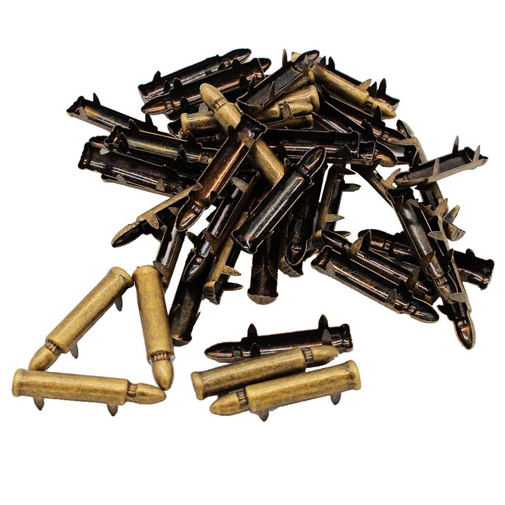 50pcs Alloy Bullet Shape Rivets Spike Studs Spots for DIY Belts Bags Bronze