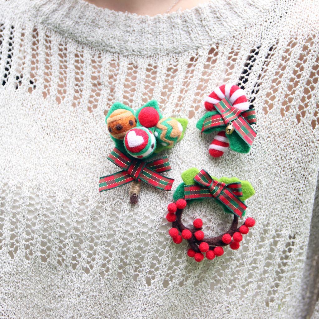Brooch Needle Felting Kit For Beginners with Basic Tools Tutorials Wreath