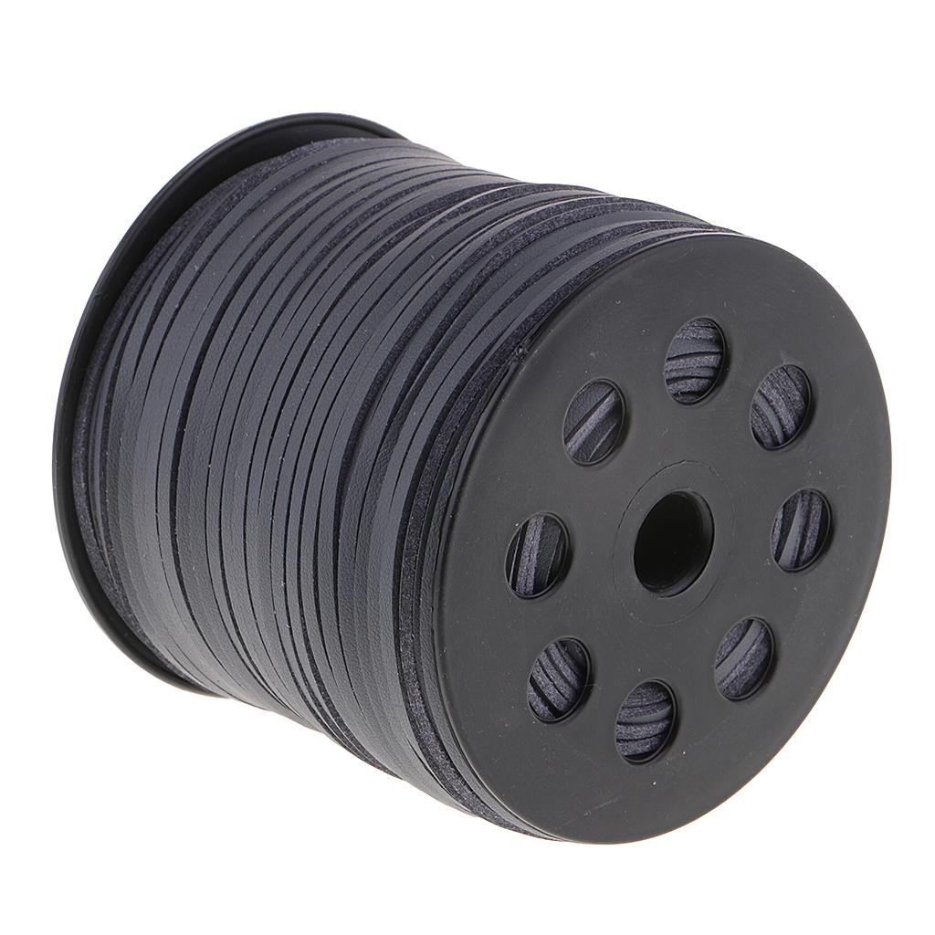 100 Yards 2.6mm Flat Suede PU Leather String Jewelry Making Thread Cord Grey