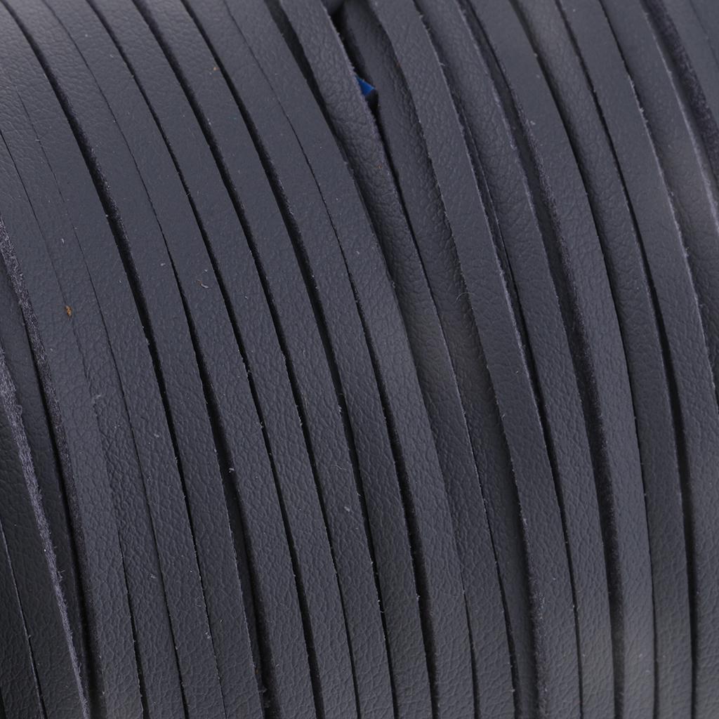 100 Yards 2.6mm Flat Suede PU Leather String Jewelry Making Thread Cord Grey