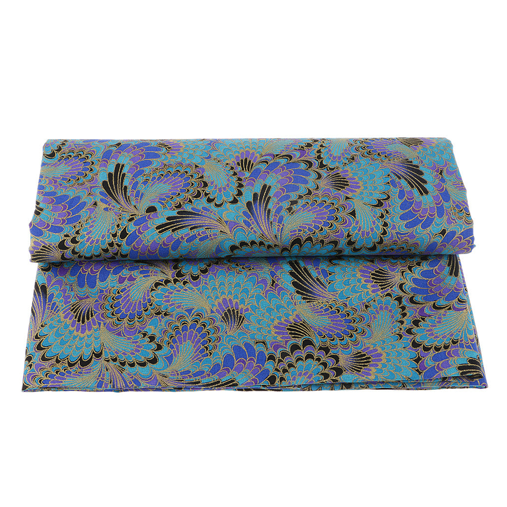 1 Piece Peacock Tail Pattern Cotton Fabric for Sewing Accessories 0.5 Meter