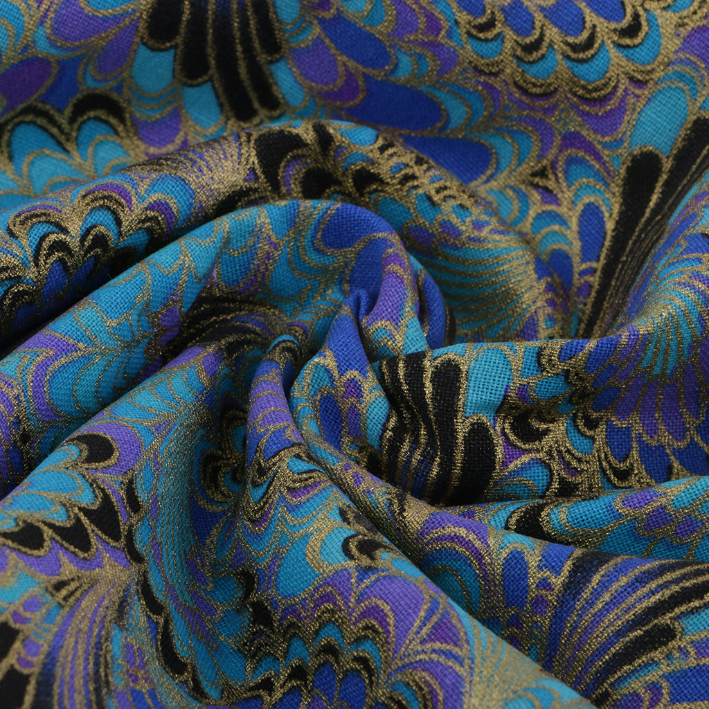 1 Piece Peacock Tail Pattern Cotton Fabric for Sewing Accessories 0.5 Meter
