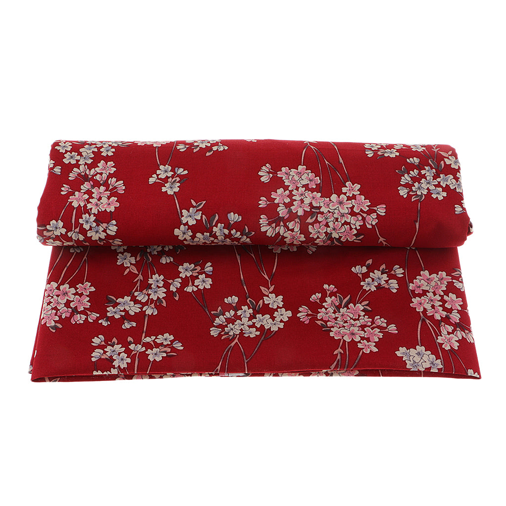 Plum Blossom Janpanese Kimono Cotton Fabric DIY Sewing Craft 50x140cm Red