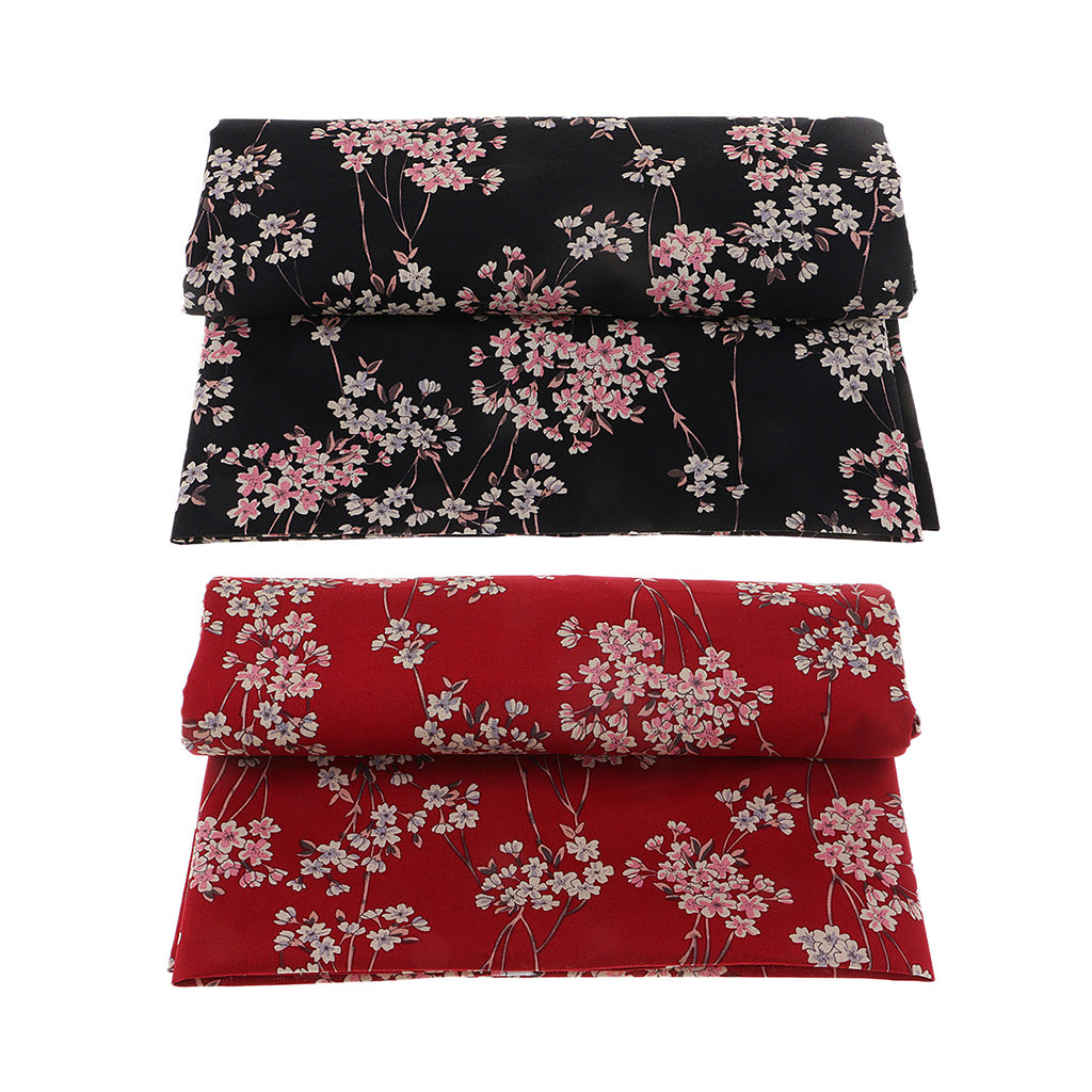 Plum Blossom Janpanese Kimono Cotton Fabric DIY Sewing Craft 50x140cm Red