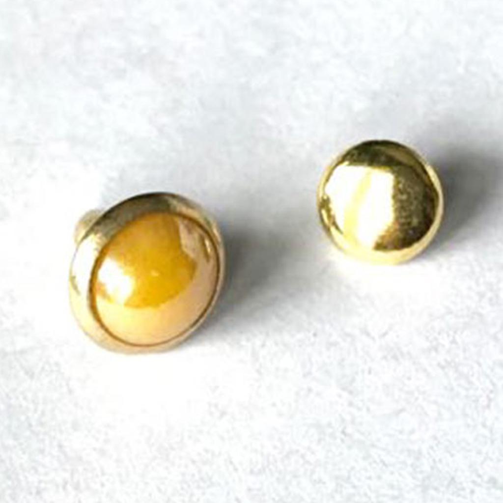50 Set Metal 7.5mm Dome Rivet Studs for DIY Leather Crafts Amber