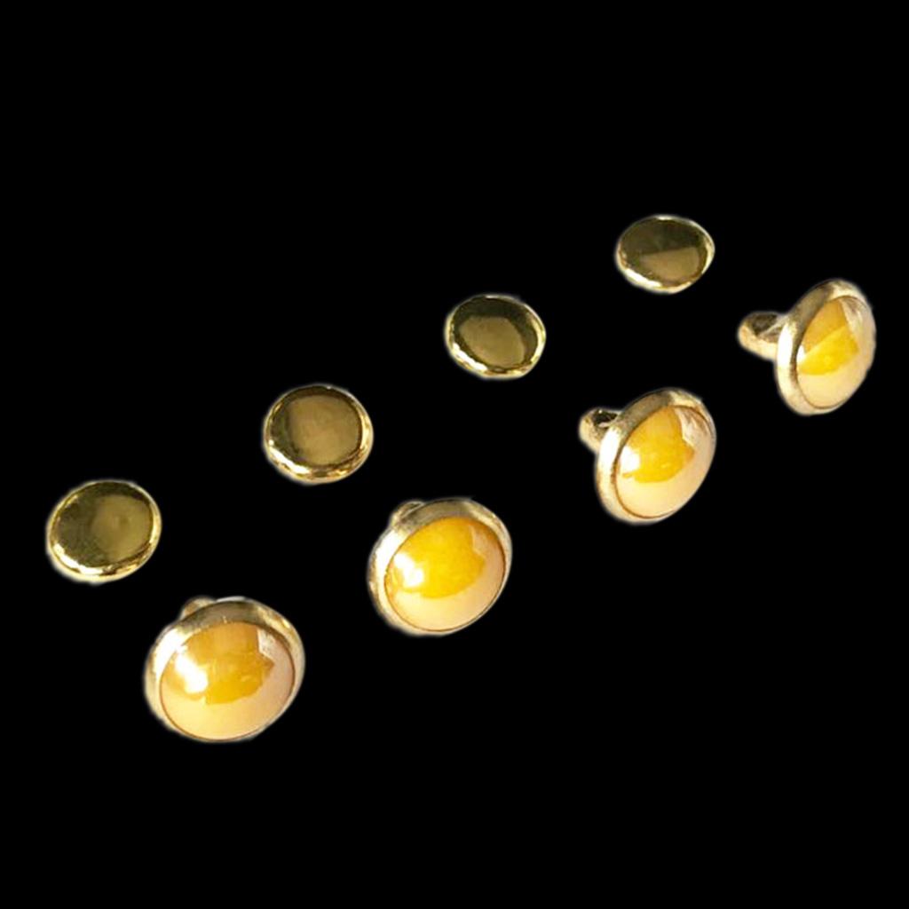 50 Set Metal 7.5mm Dome Rivet Studs for DIY Leather Crafts Amber