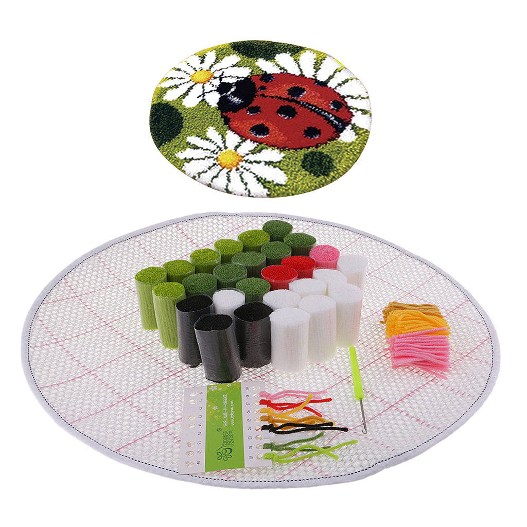 Latch Hook Kit DIY Cushion Cover Rug Carpet Making Embroidery Kit Multicolor