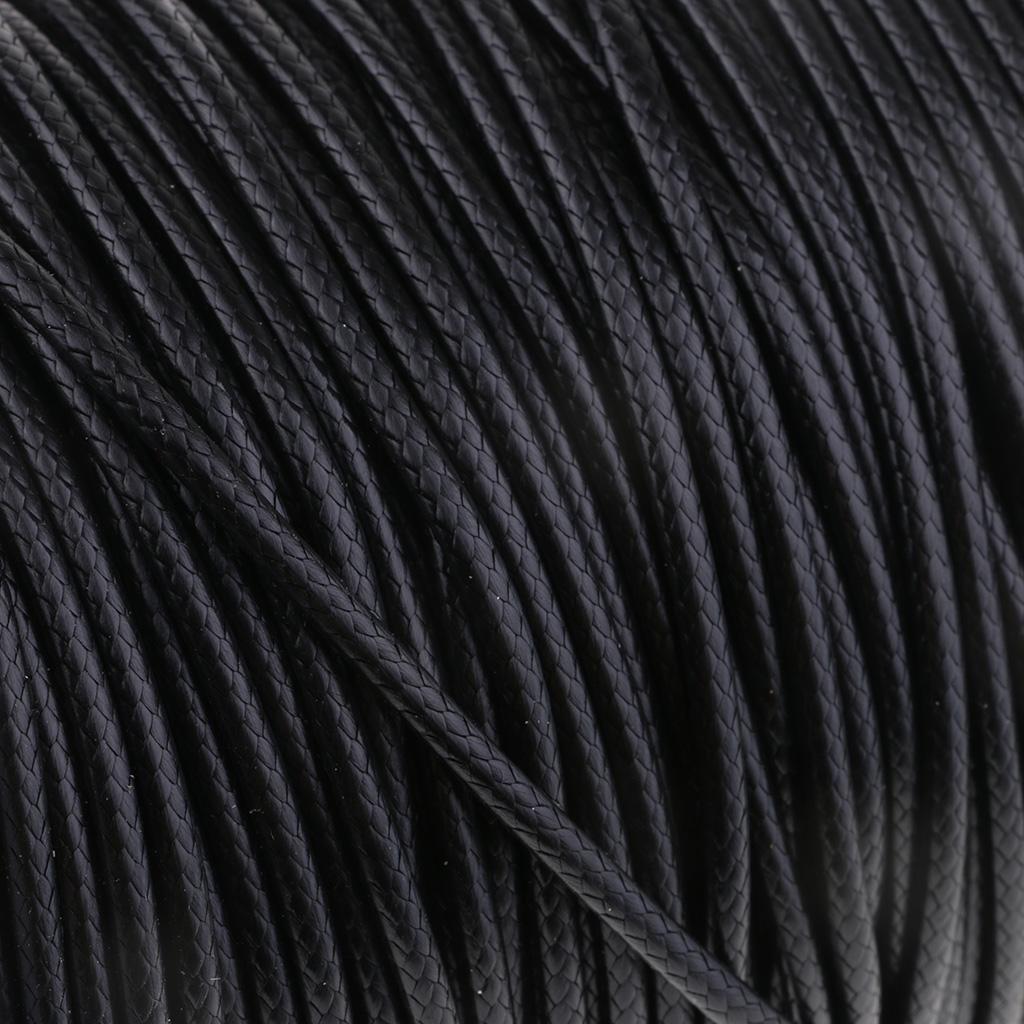 1 Roll 2.5mm Cotton Waxed Cord /Thong for Hand Sewing Leather Craft Black