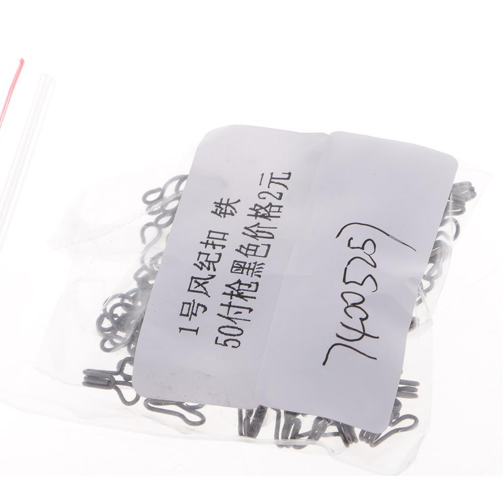 100 Set Metal Sewing Hooks and Eyes Closure for Pants Dresses Clothes Black