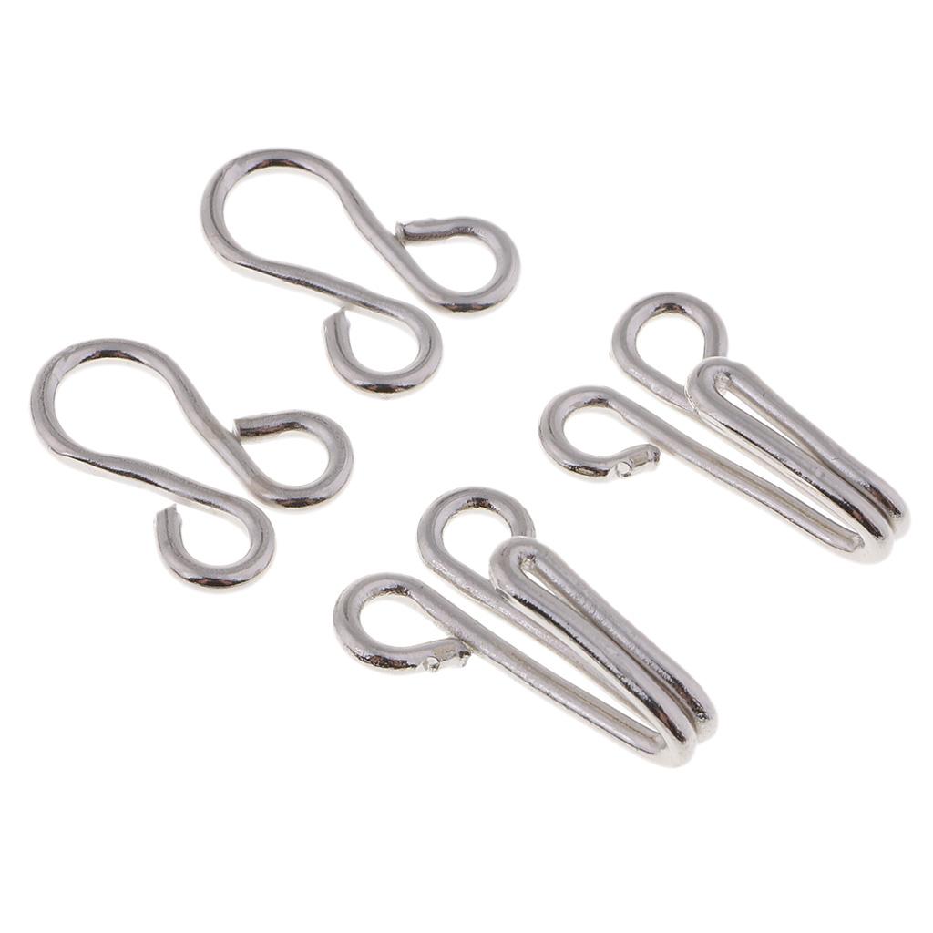 20 Sets Sewing Hooks and Eyes Closure for Bra and Clothing 33mm