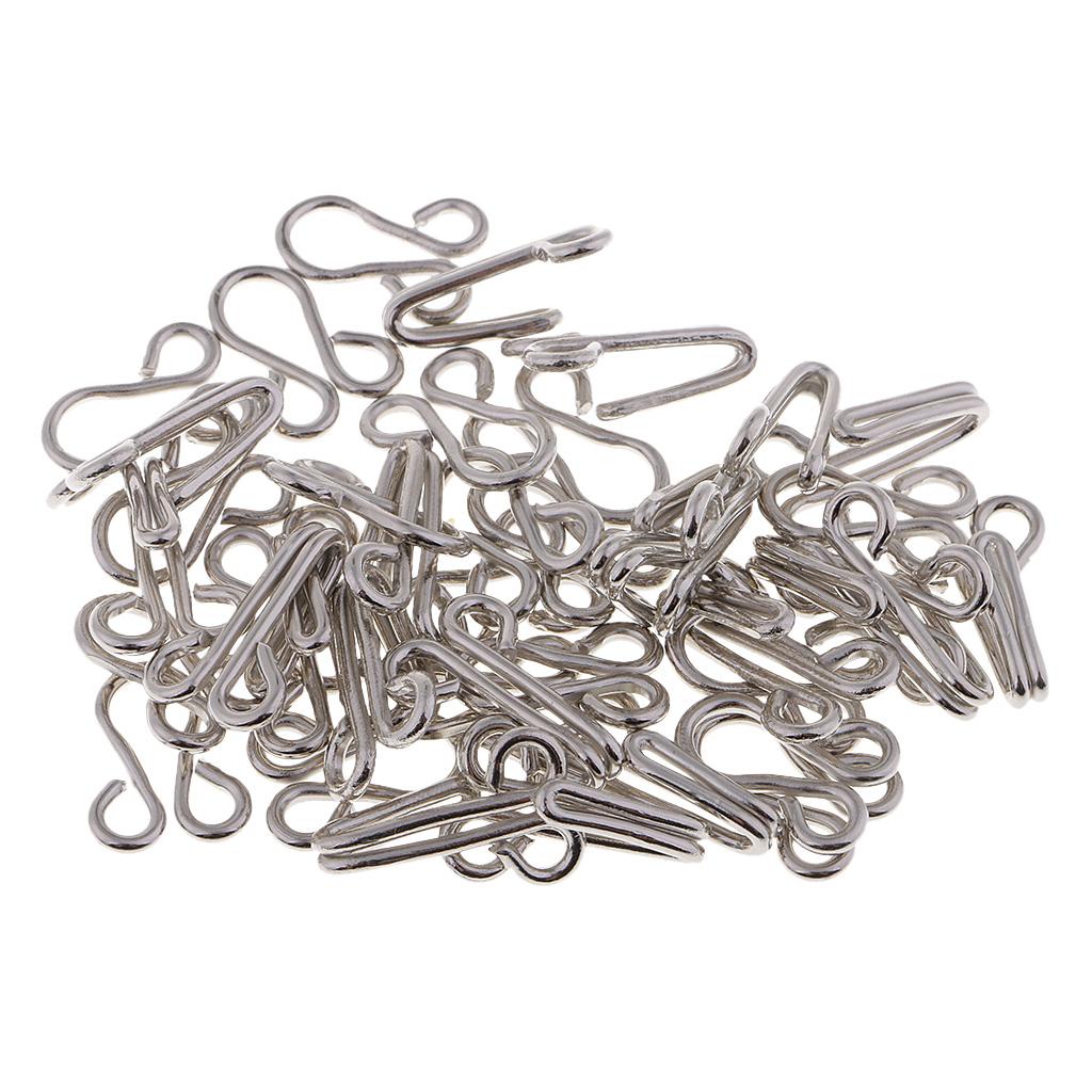 20 Sets Sewing Hooks and Eyes Closure for Bra and Clothing 33mm