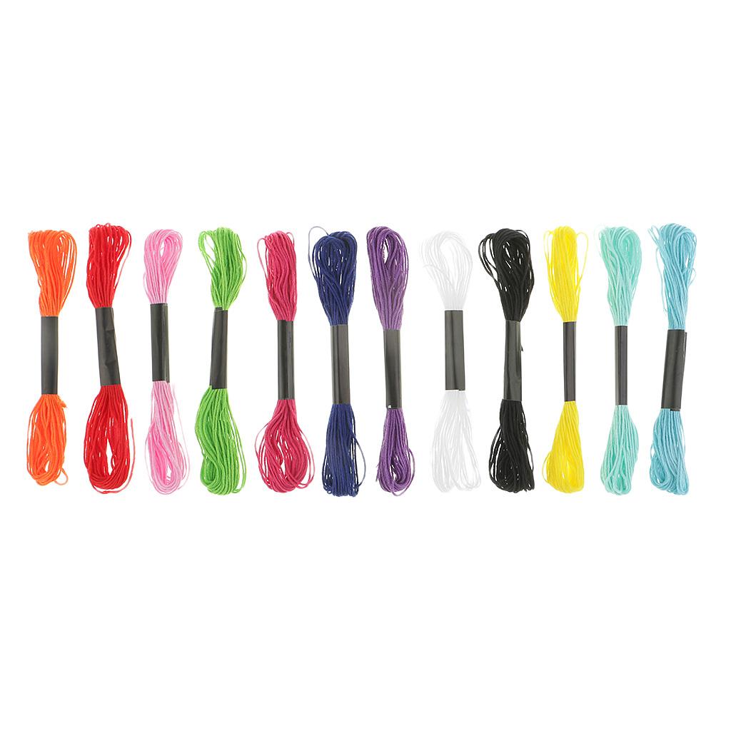 12pcs Embroidery Thread Cross Stitch Floss for DIY Embroidery Bracelet Craft