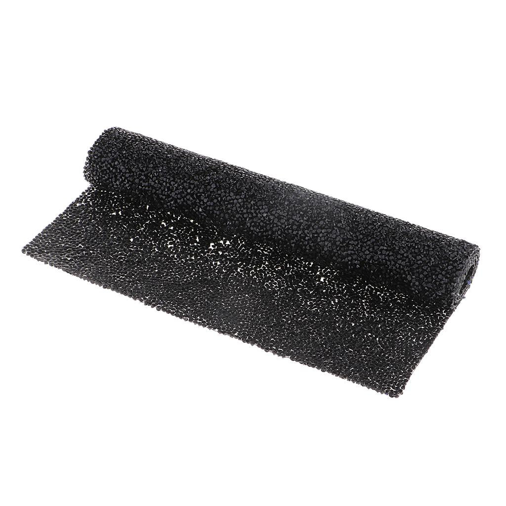 Crystal Rhinestone Trims Sheet Iron on Applique for Decoration Black