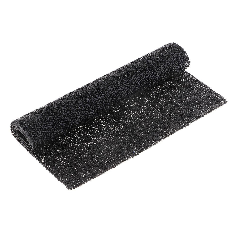 Crystal Rhinestone Trims Sheet Iron on Applique for Decoration Black