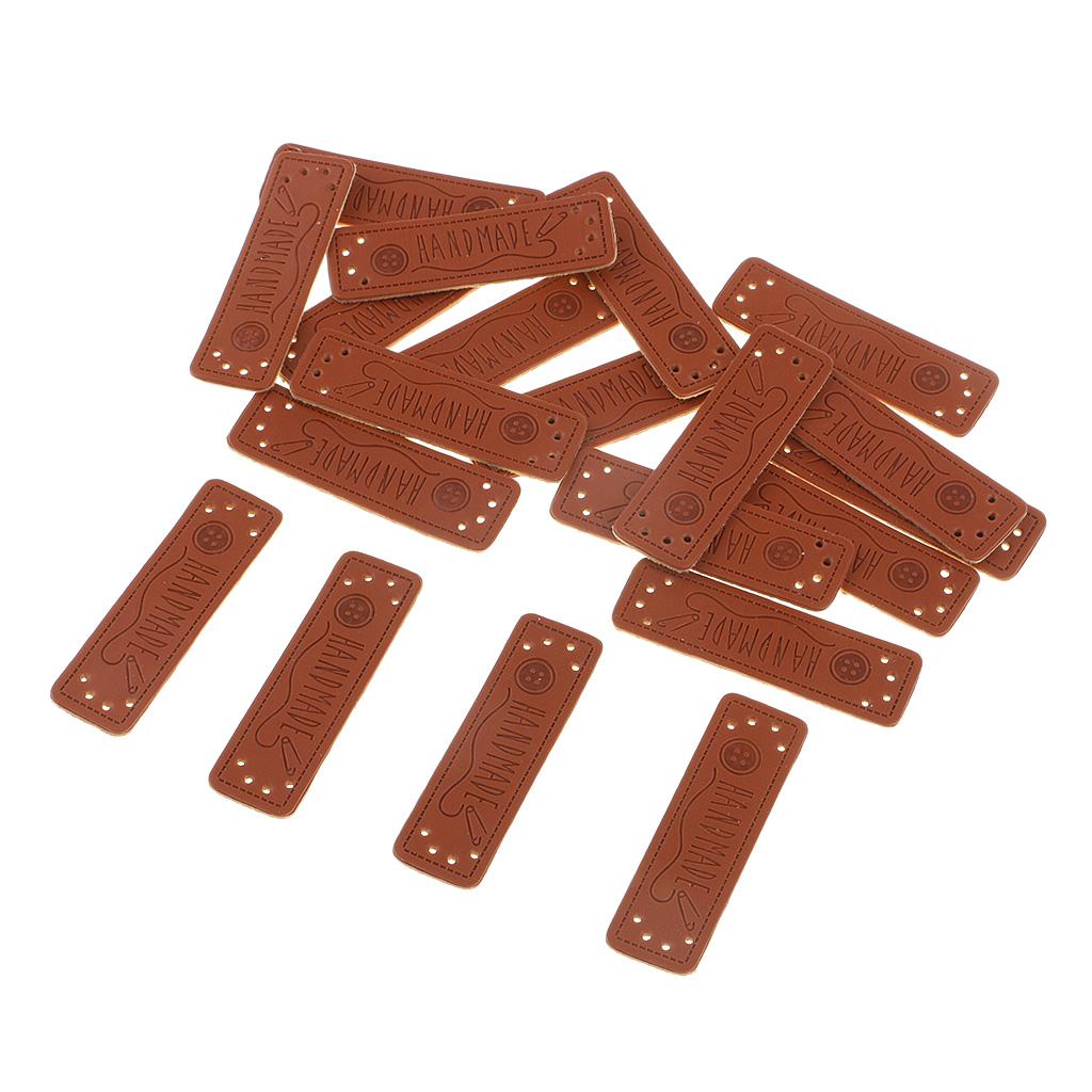 Wholesale 20pcs PU Leather Label Sew on Labels for Jeans Bags Shoes Style 4