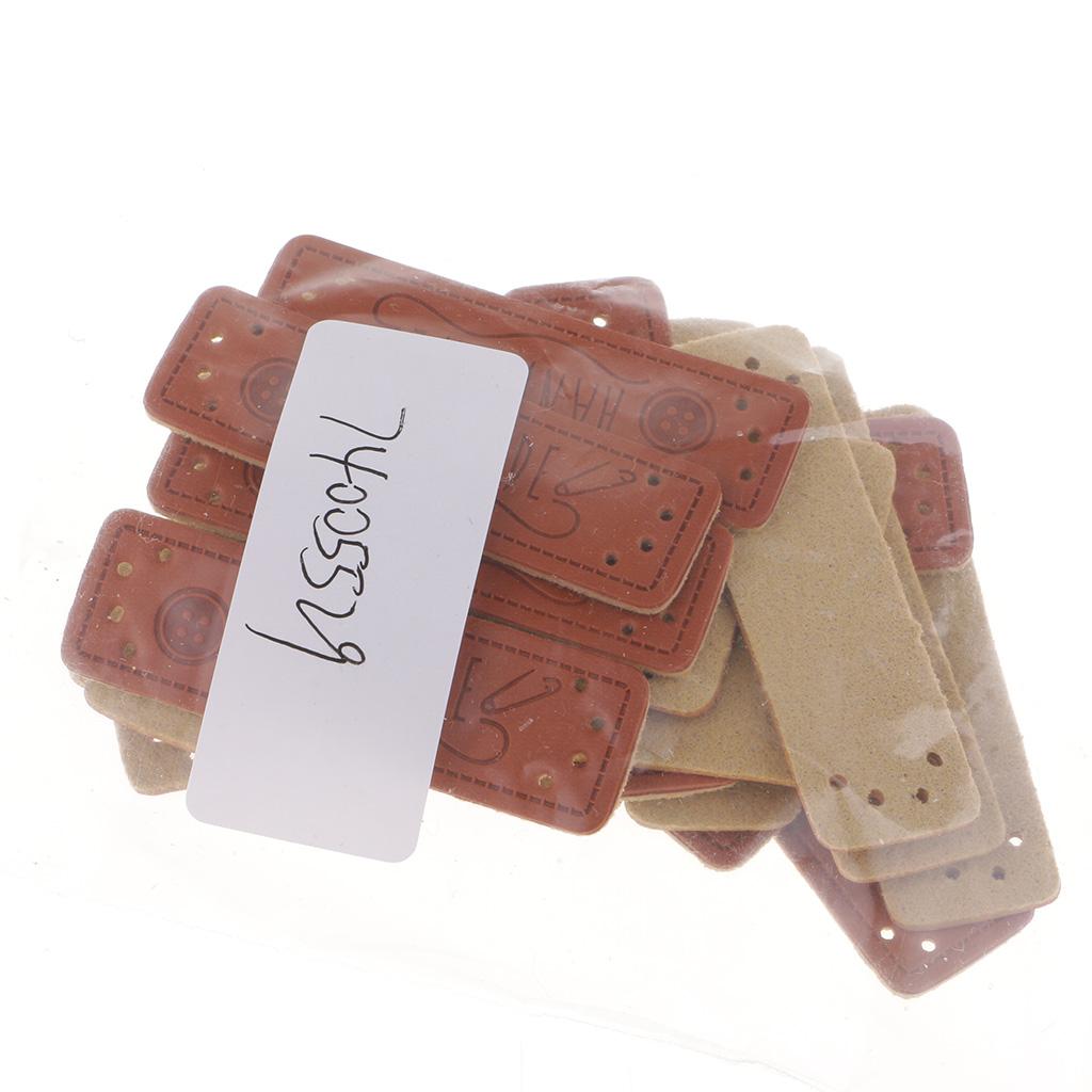 Wholesale 20pcs PU Leather Label Sew on Labels for Jeans Bags Shoes Style 4