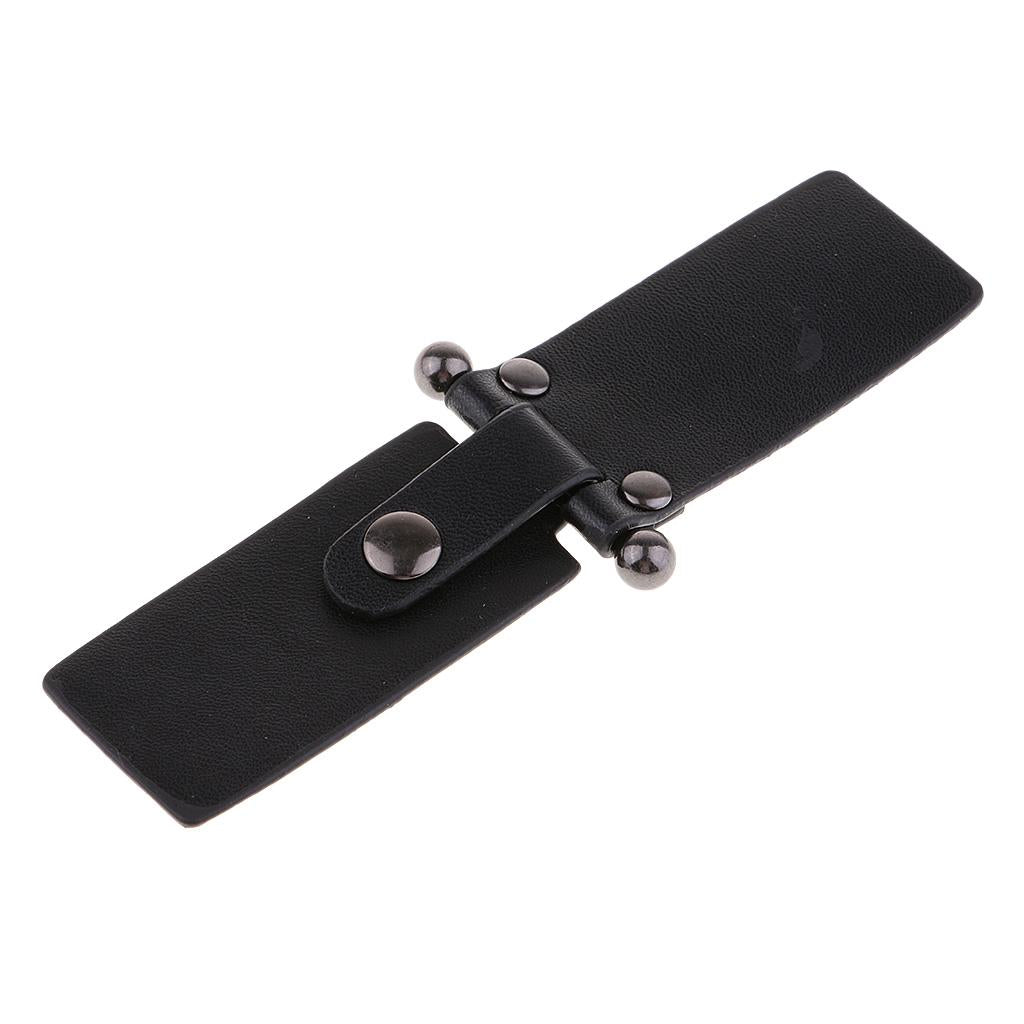 1 Pair PU Leather Toggle Buttons W/ Metal Buckle Coat Jacket Fasteners Black