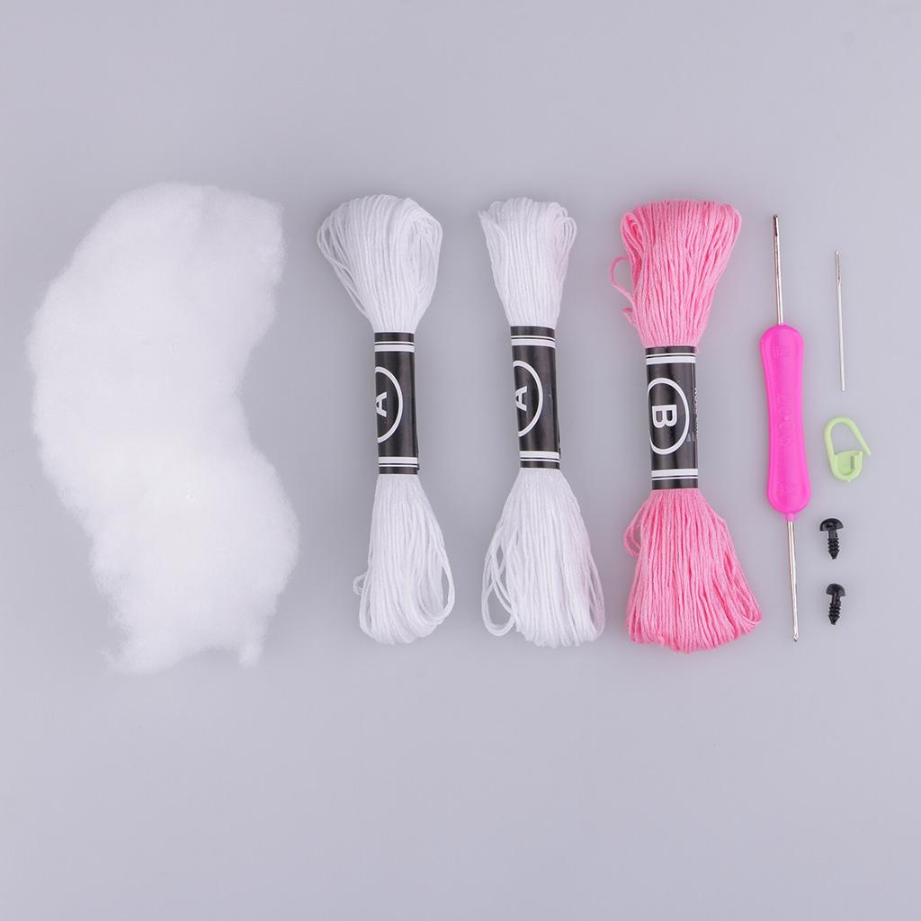 Amigurumi Crochet Kits Pink Rabbit DIY Animal Material Package for Adults