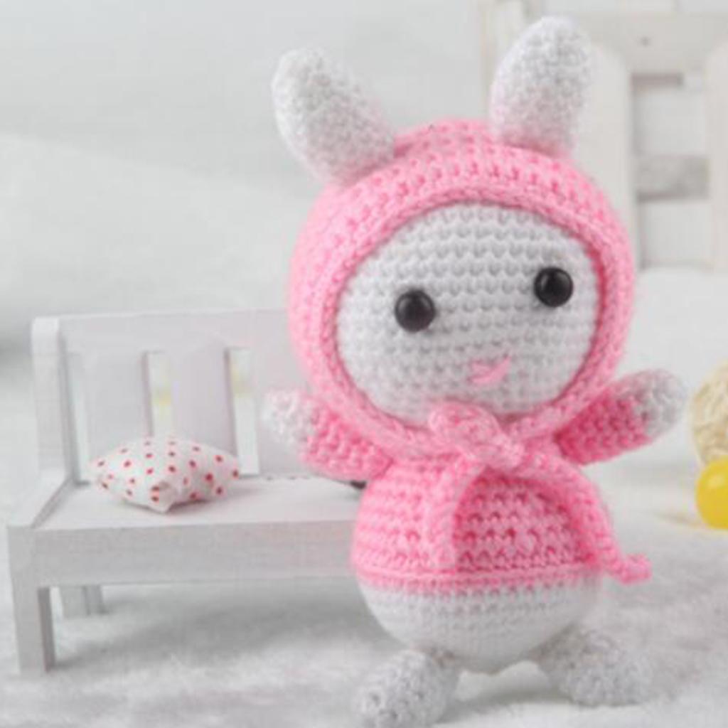 Amigurumi Crochet Kits Pink Rabbit DIY Animal Material Package for Adults