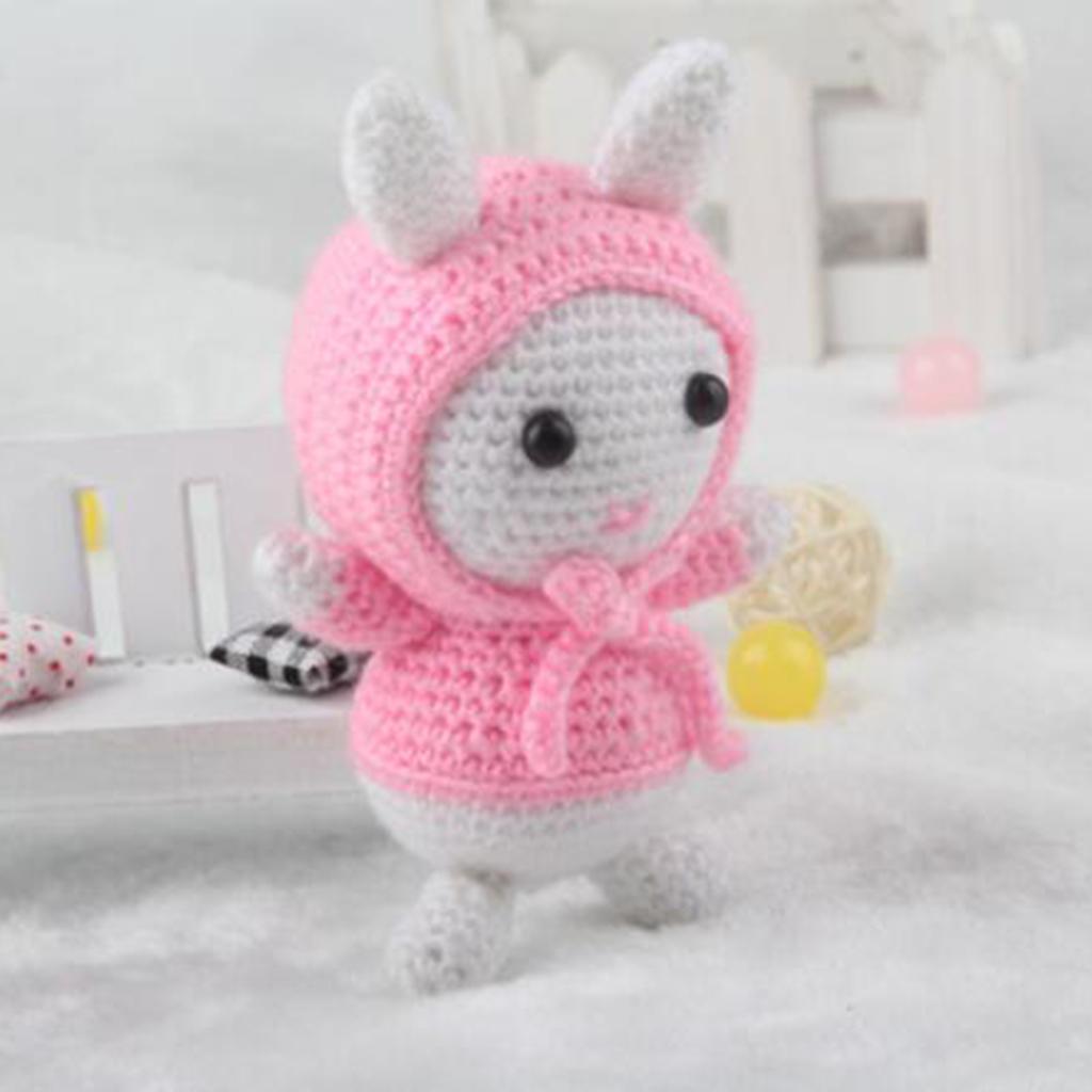 Amigurumi Crochet Kits Pink Rabbit DIY Animal Material Package for Adults