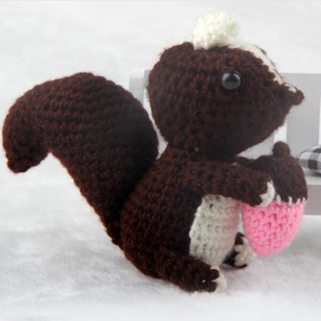 DIY Animal Amigurumi Crochet Kit Brown Squirrel DIY Crafts Material Package