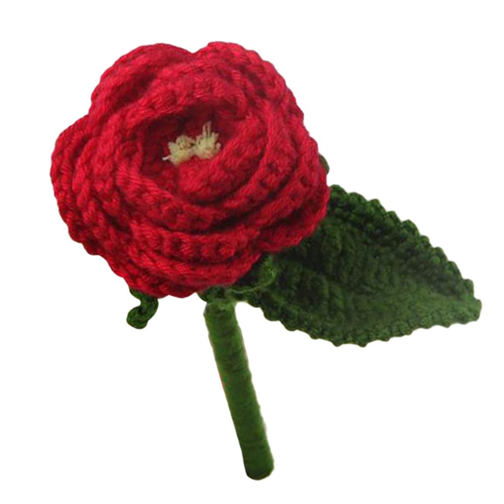 DIY Crochet Kits Red Rose Sewing Material Package for Adults Crochet Lovers