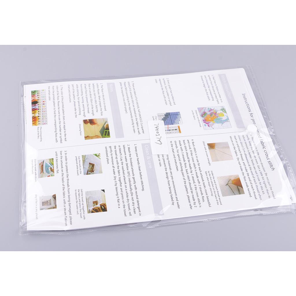 Cat Hang in There Stamped Cross Stitch Kit DIY Needlework Craft 14CT 18x21cm