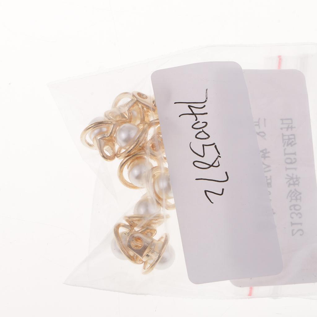 10Pcs Dome Round Plastic Pearl Buttons for Sewing Wedding Dress 10mm Gold