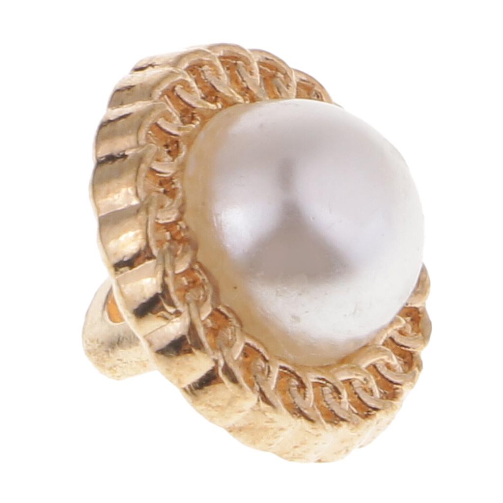 10pcs Pearl Gold Tone Shank Buttons DIY Decor Sewing Craft 10mm