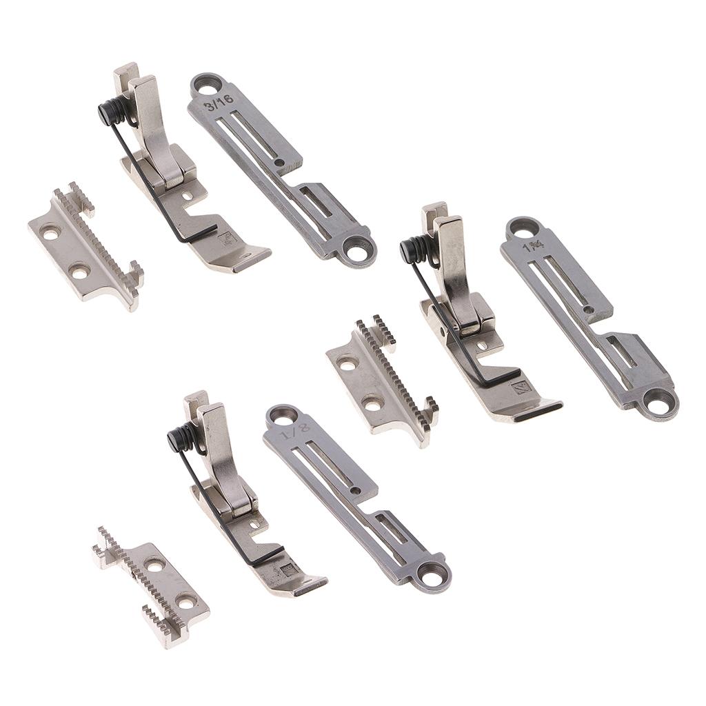 Iron Needle Plate & Feed Dog Set with Foot for Overlock Sewing Machine 1-8