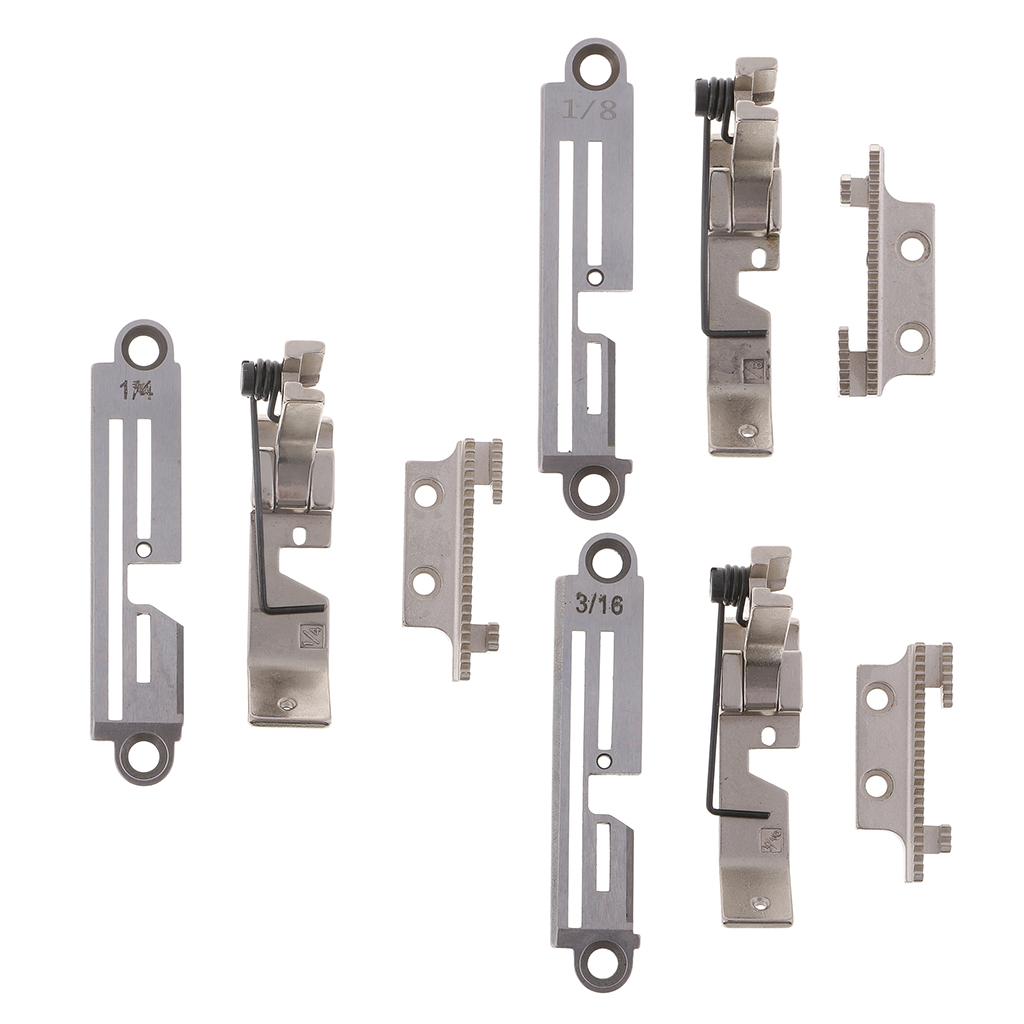 Iron Needle Plate & Feed Dog Set with Foot for Overlock Sewing Machine 1-8